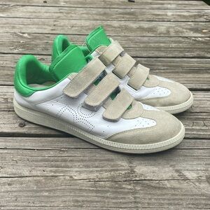 Isabel Marant Tricolor Suede and Leather Beth Velcro Sneakers Size 39